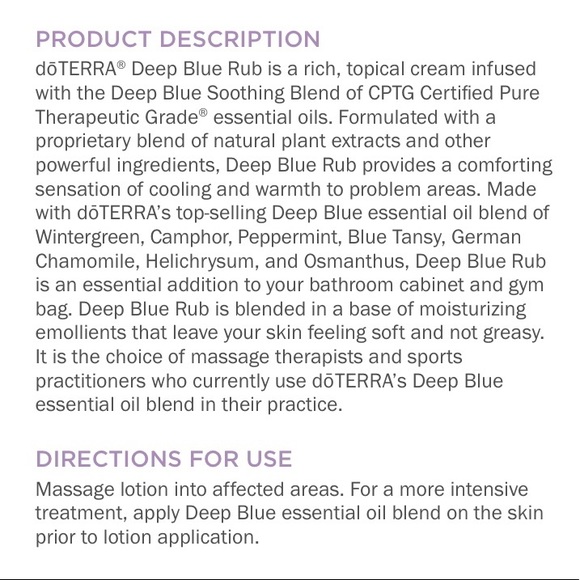 DOTERRA Deep Blue Rub CPTG (NEW) - Picture 3 of 3